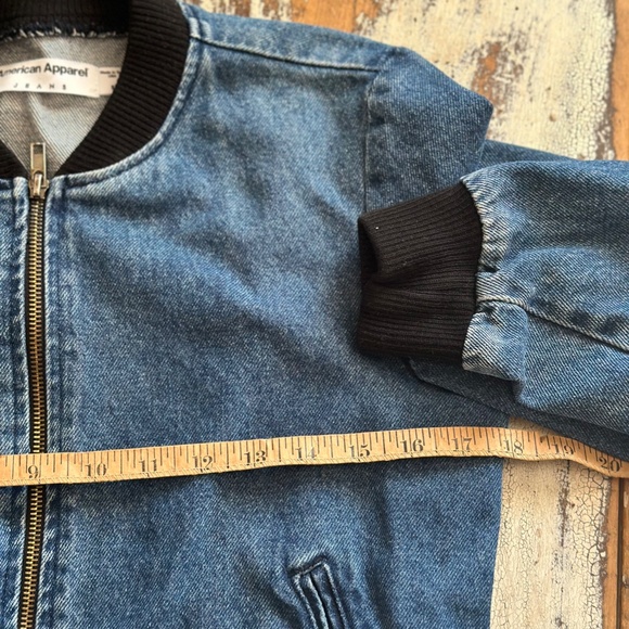 Vintage AMERICAN APPAREL Denim Bomber S Made in USA - Picture 4 of 7